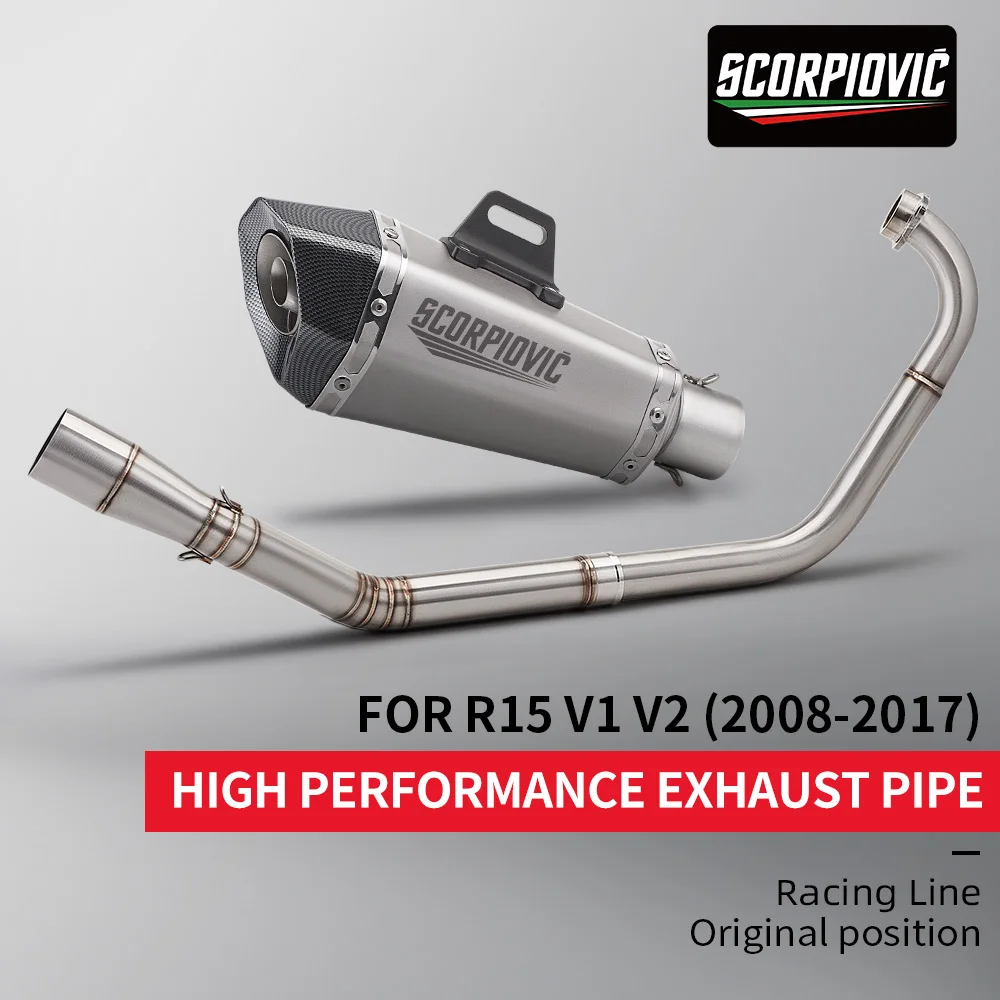 

Motorcycle Full Exhaust System Modifed Front Link Pipe For YZF-R15 R125 MT125 MT-15 2008-2018 V1 V2
