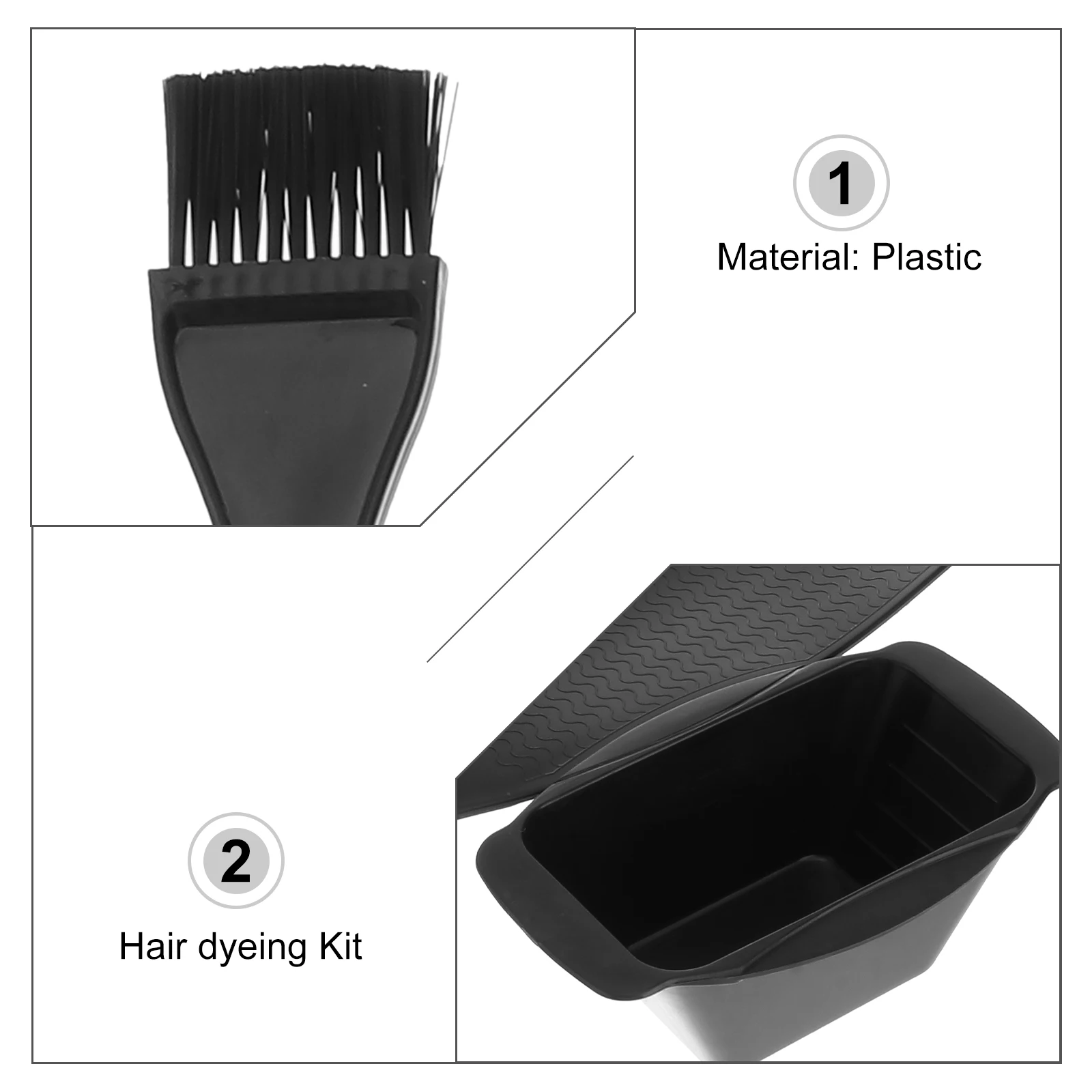 

1Set Hair Tint Board and Coloring Brush Kit Professional Dyeing Tool for Neat Application Home Salon Use Long Thick Hair