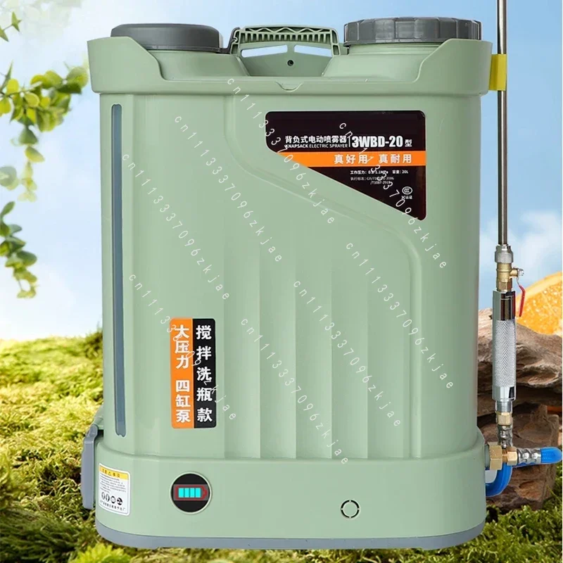 Four-cylinder Pump Agricultural Sprayer, Stirring and Flushing Electric Sprayer, Lithium Battery Backpack Disinfection High-pres