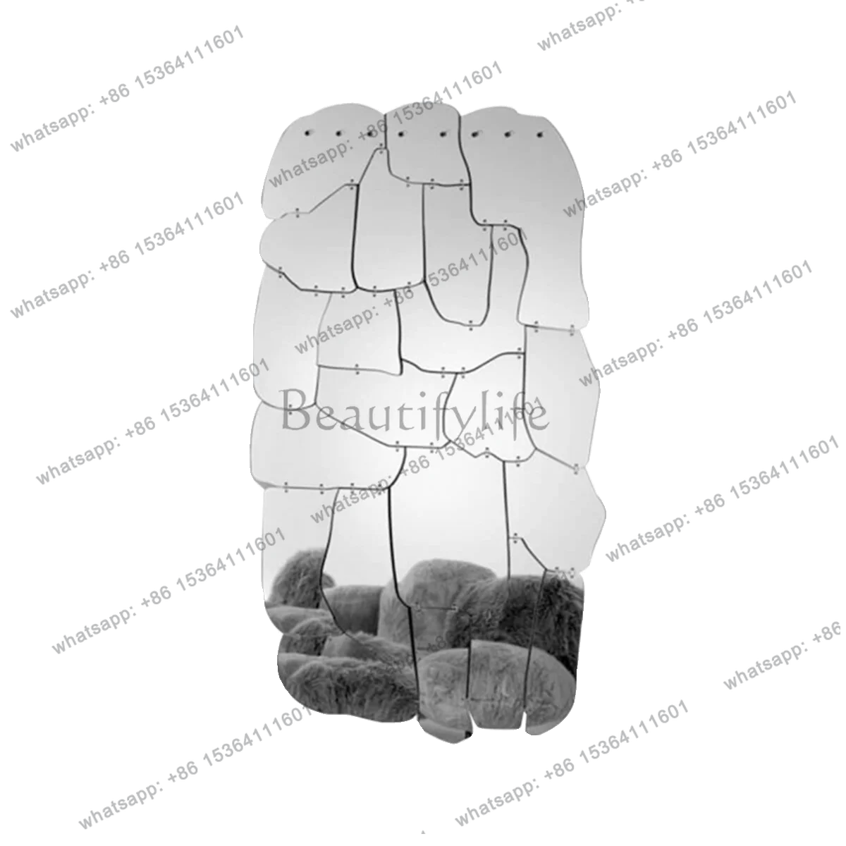 

Full body mirror bathroom mirror sofa background wall special-shaped wall hanging art decoration