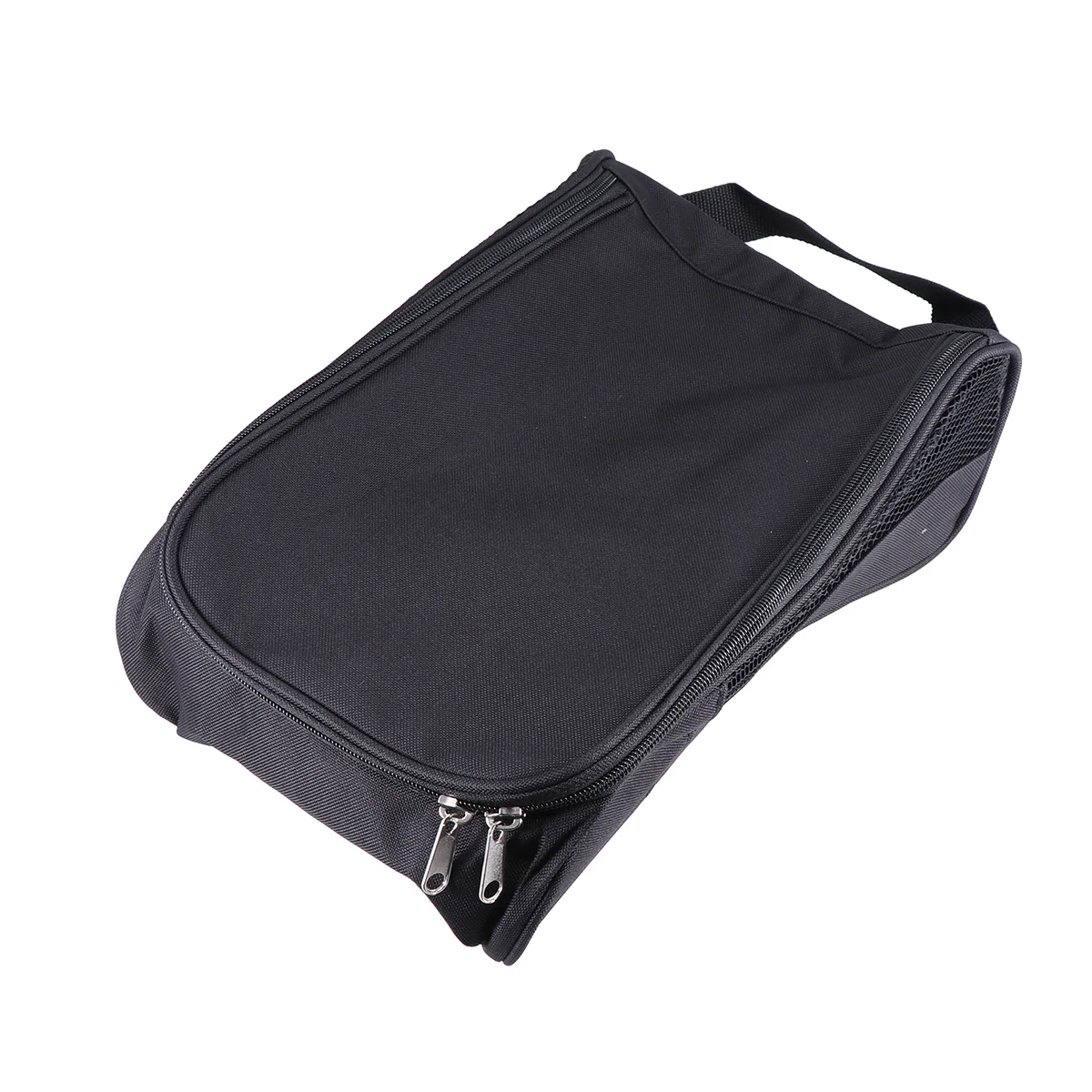 Black Ventilated Shoe Bag for Golf Zippered Carrier Protects Shoes Durable Travel Shoe Storage Pouch for Soccer Tennis