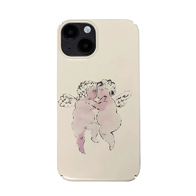 

Pink Gradient Graffiti Angel Phone Case for IPHONE 17 Air 16E 15 PROMAX 14 Plus 13 12 MINI 11 PRO 16Plus XR Acrylic Phone Cover
