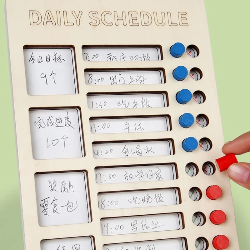 Tabela portátil tarefas para crianças com cartões tarefas dupla face marcador