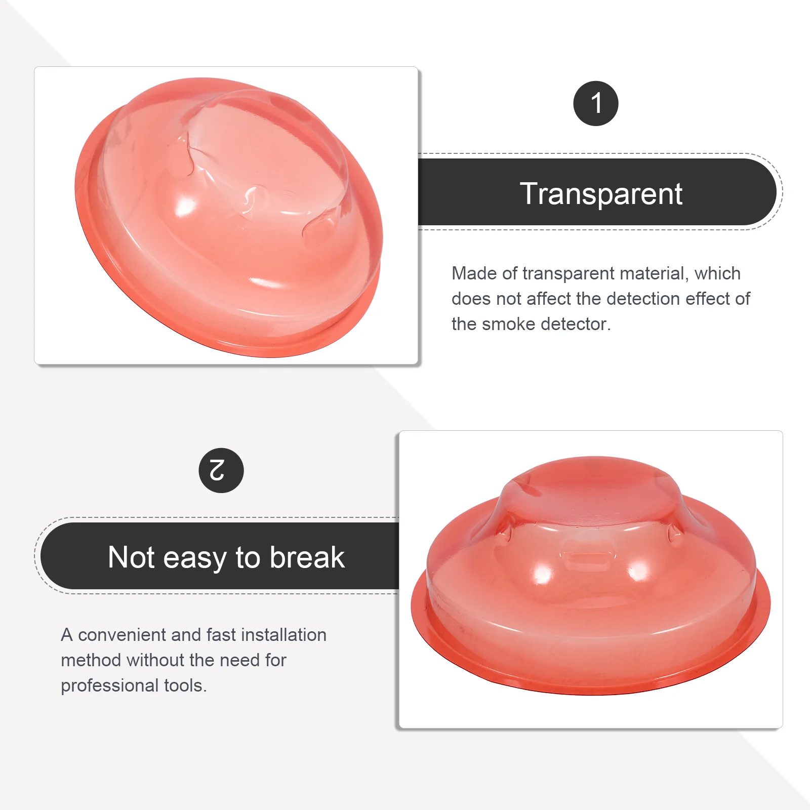 2pcs Smoke Cover Plastic Fire Alarm Protector For Cooking Baking Reusable Guard Cap Covers Replacement