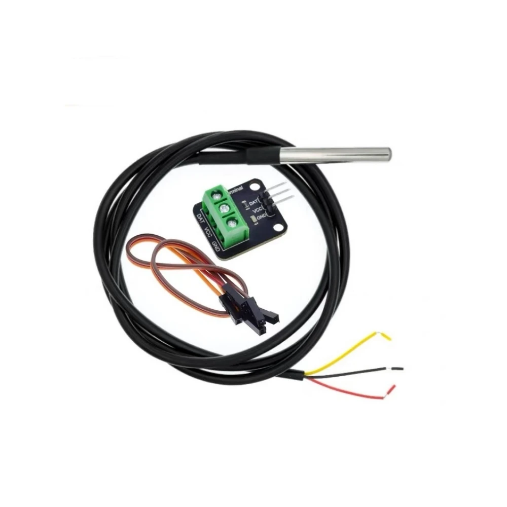 DS18B20 Stainless Steel Package 1/2/3meters Waterproof 18b20 Cable Probe Temperature Sensor 18B20 Cable For Arduino