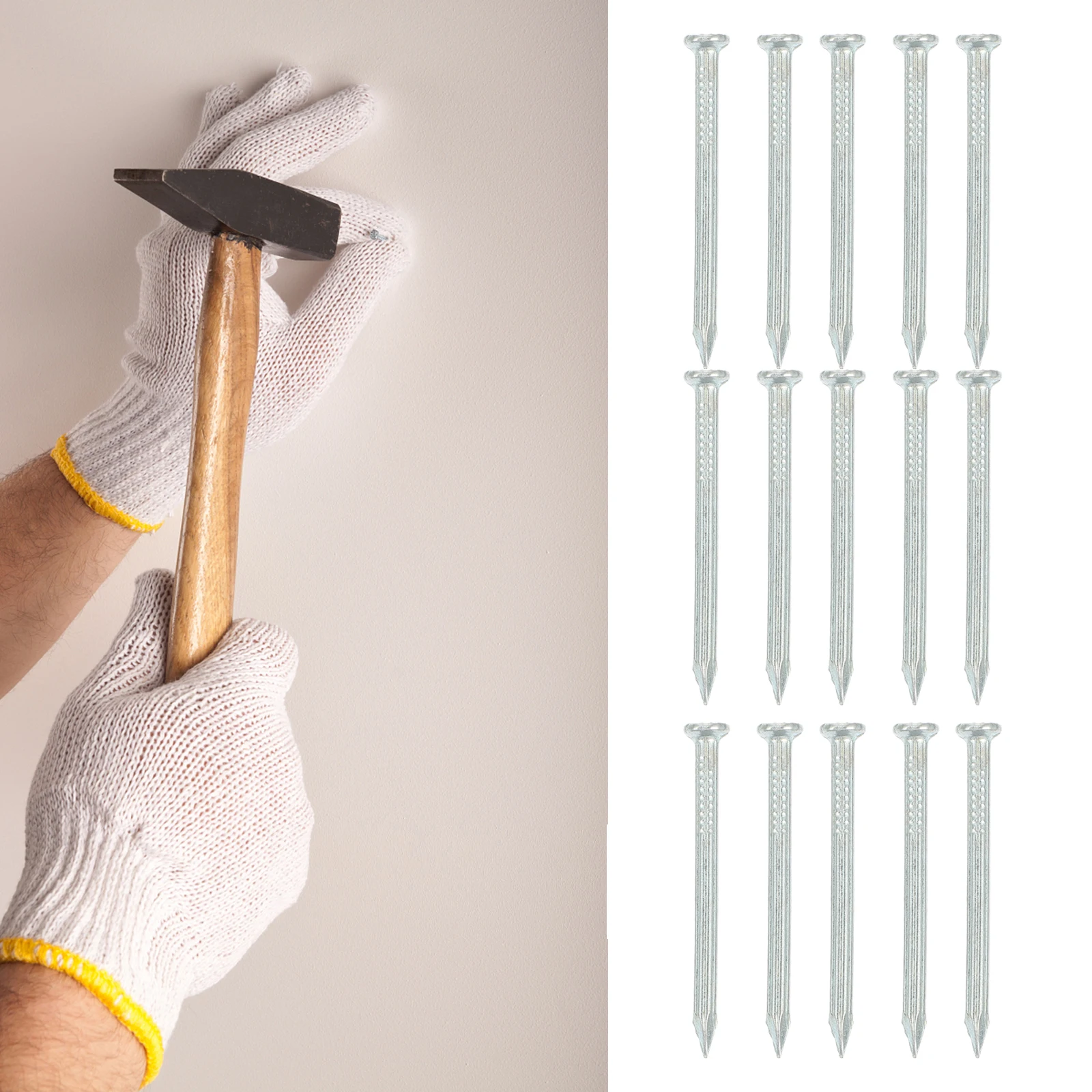 

195pcs Hardened Steel Nails Point Tip Wall Cement Concrete Nails Thickened Galvanized Strong Penetration Steel Plate Screws