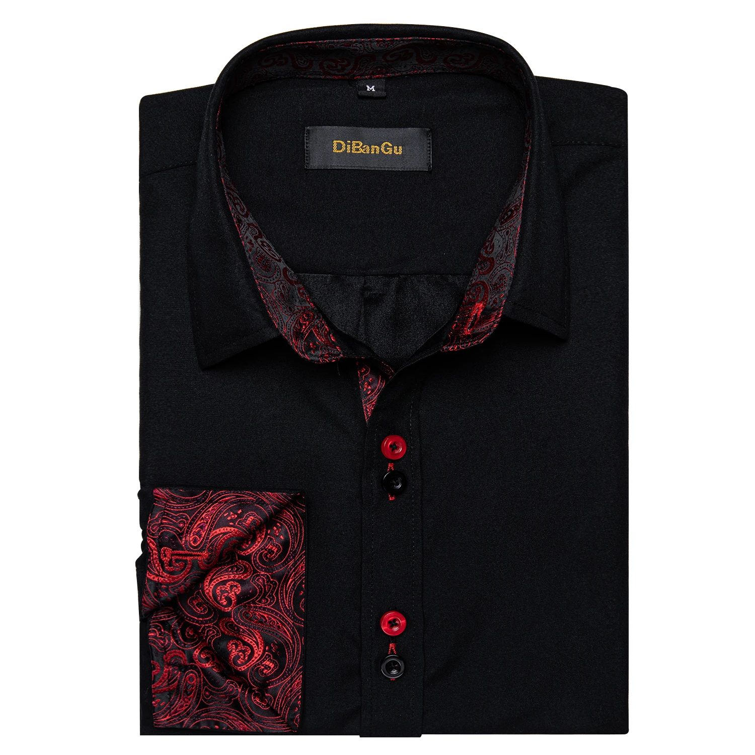 black dress shirt with red accents Black with Maroon Accent Designer Dress Shirt