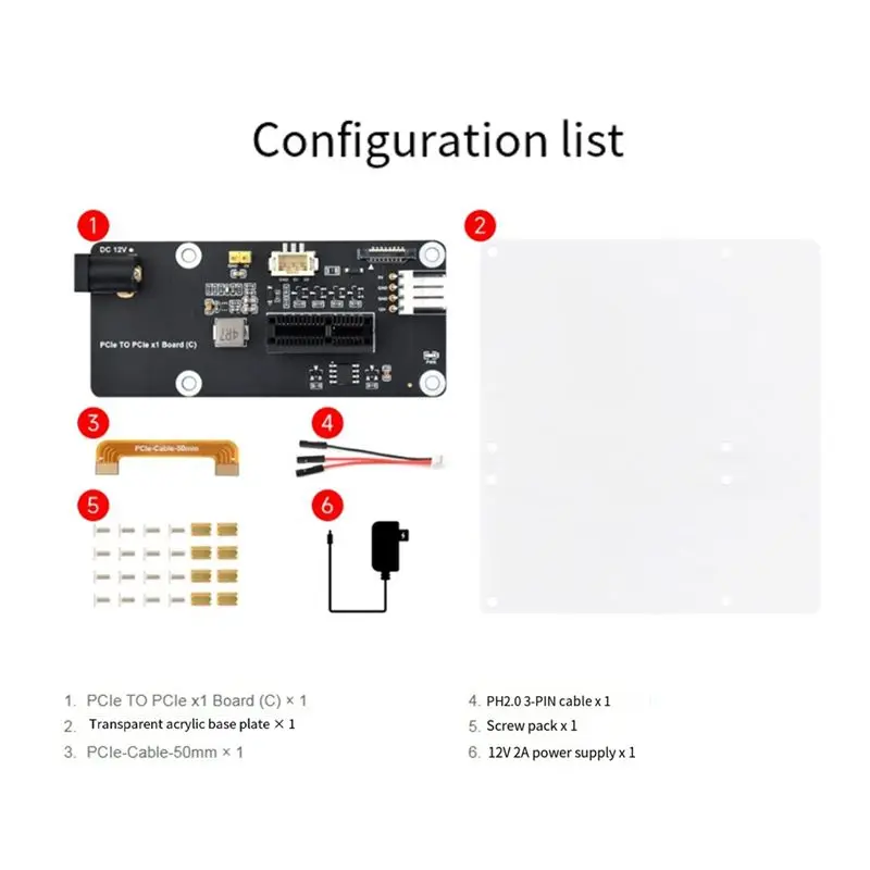 For Raspberry Pi 5 Expansion Board Pcie FFC Connector To Standard Pcie X4 Slot For PCI Express X1 X4 X8 X16 Riser US PLUG