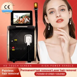 New 808nm Diode Laser Hair Removal Machine Sapphire Contact Cooling Head Painless Laser 755 808 1064 Epilator