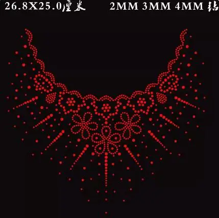 4pcs/lot(26.8x25cm) Flower Patterns Rhinestone Motif Hot fix Rhinestone for Garment Iron on Heat Transfer DIY (JA-1068)