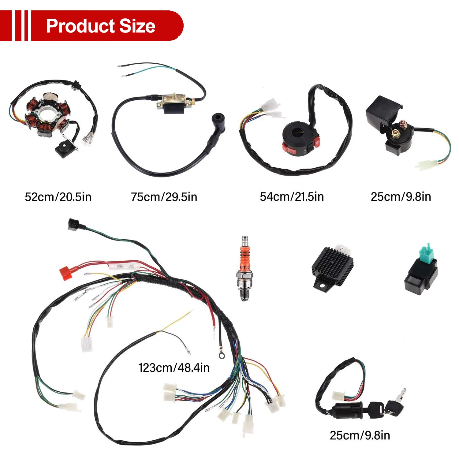 1 Set Full Complete Electrics Quad Wiring Harness For Motorcycle ATV 50cc 70cc 90cc 110cc 125cc Chinese Electric Start view 3