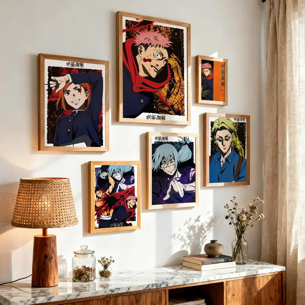 Anime J-Jujutsu Kaisen Poster Japandi Wall Art Canvas Print Minimalist Japanese Style Bedroom Decor