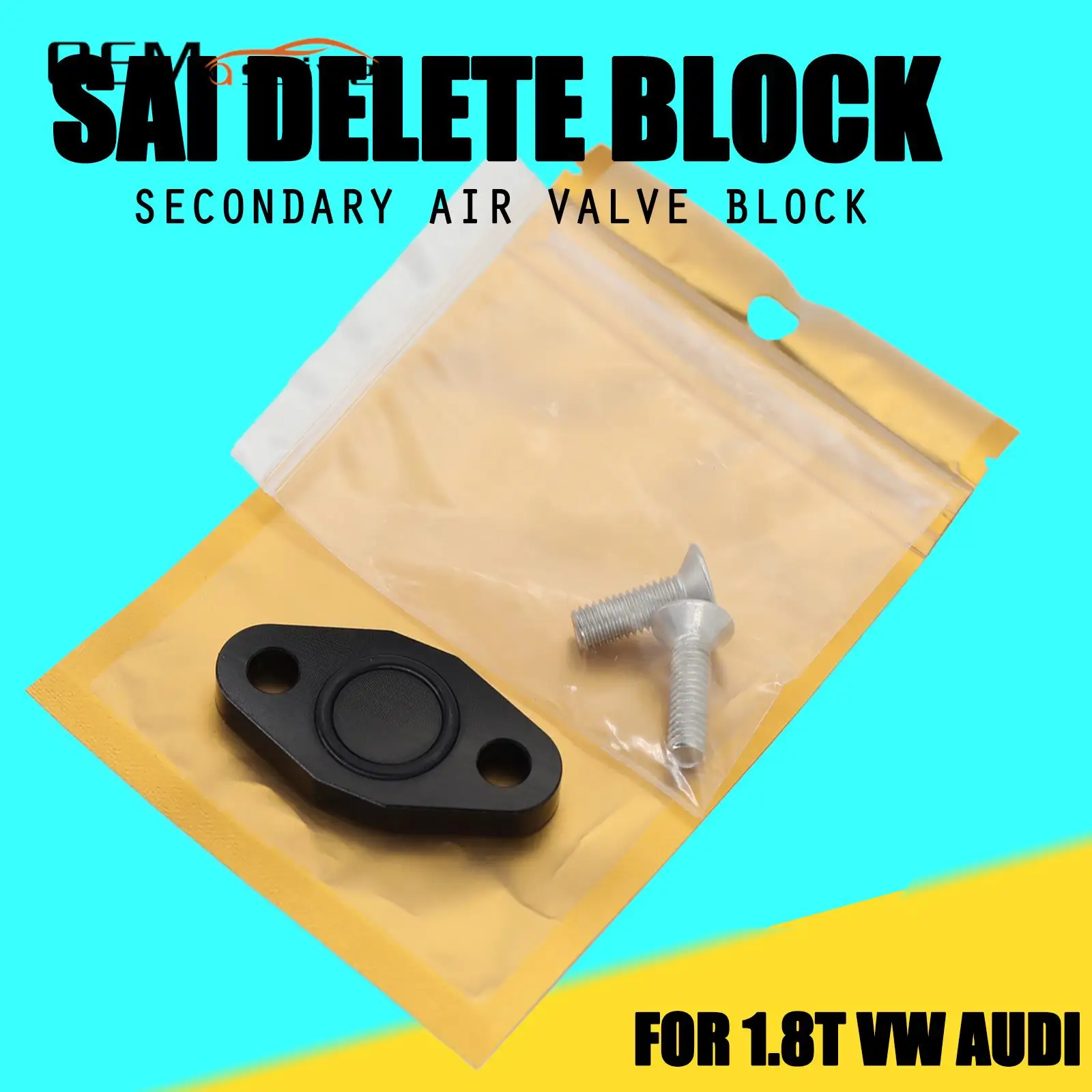 DIY Aluminium Alloy Block Blanking Off Plate SAI Delete Block Off Plate For 1.8T Volkswagen Audi MK4 Golf Jetta TT A4 B5 B6