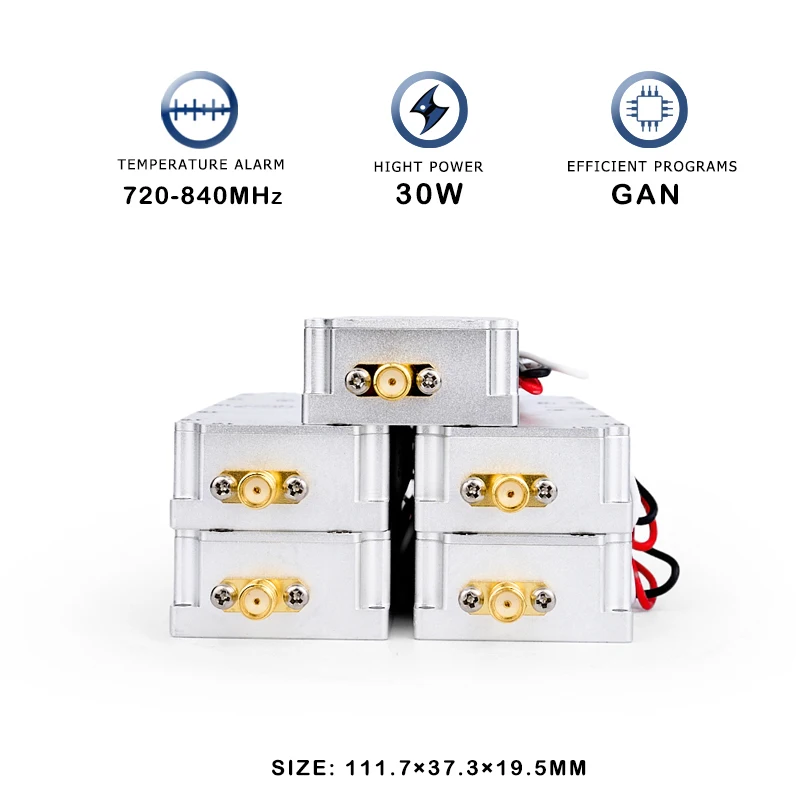 30w 720-840mhz Anti-Drohnen-System vco Quelle uav Blocking Jamming Defense Modul Signal C-UAS RF Gan Pa Leistungs verstärker