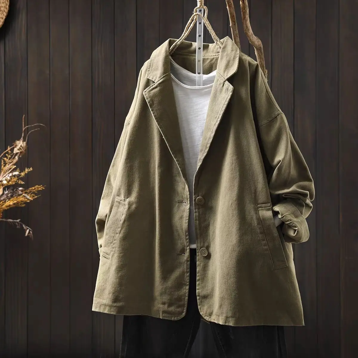 Spring and Autumn Women's Windproof Jacket Oversized Casual Suit Jacket