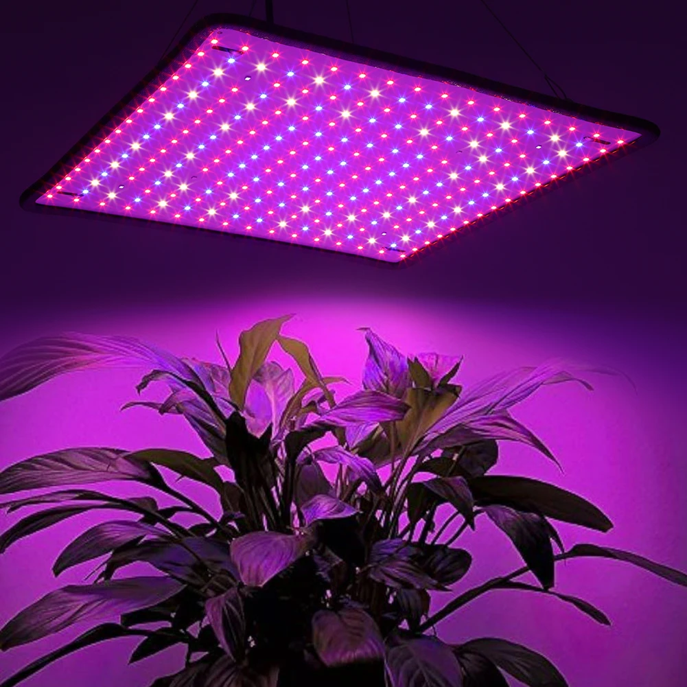Lampada per piante a LED da 45 W Rosso + Blu + Bianco Lampada per piante quadrata a spettro completo Lampada per coltivazione a LED per tenda da coltivazione di verdure da giardinaggio per interni