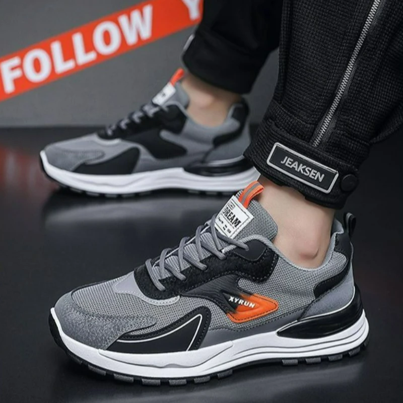 Fashion Men Shoes Mesh Sneakers  Lace Up Comfortable Casual Shoes Soft Sole Outdoor Running Shoes Platform Non-Slip Tennis Shoe - view 3
