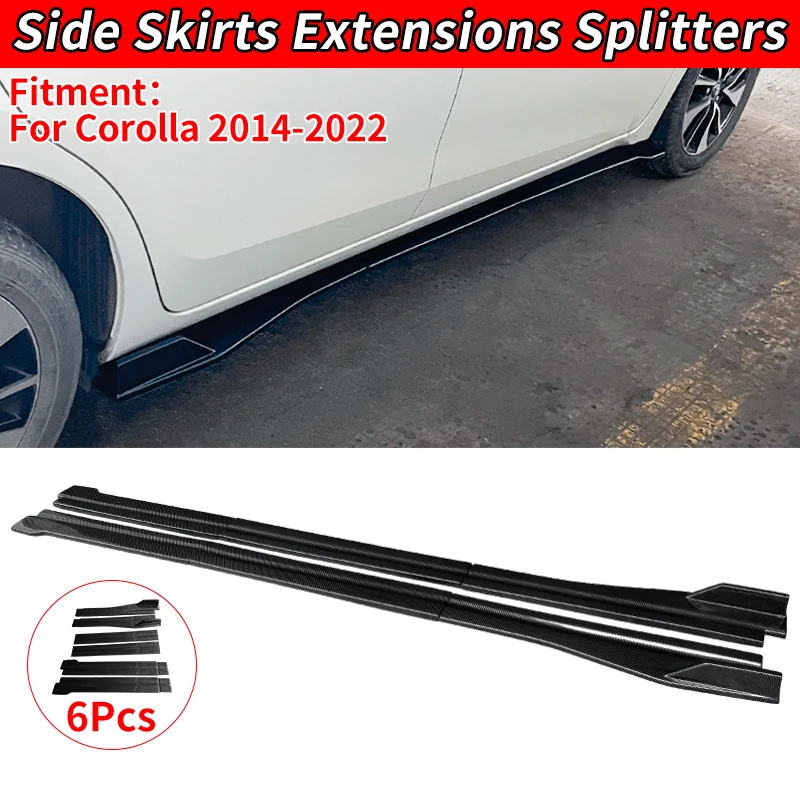 

For Toyota Corolla 2014-2022 Car Accessories Side Skirts Carbon Fiber Look Corolla Extensions Bumper Door Lip Splitters Winglet