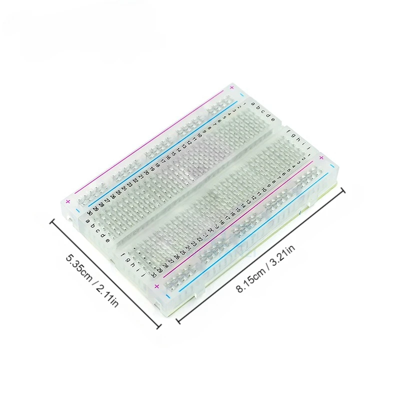 400 Point Transparent Mini Breadboard Kit with 10cm Male to Male DuPont Jumper Wires Set, 83x55mm Solderless Prototype Pract