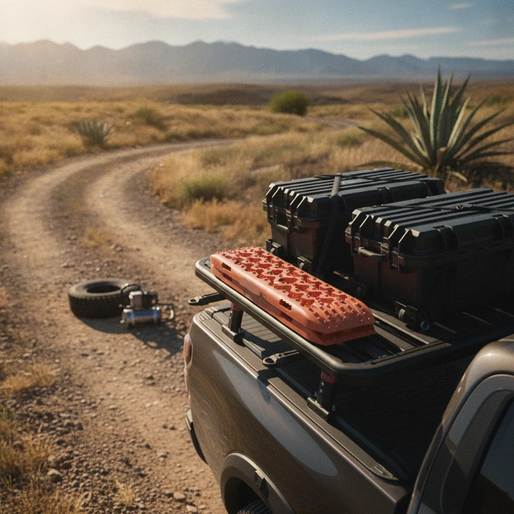 Heavy-duty Truck Bed Load Bars with Red Clamps Secure Adjustable Cross Bars for Pickup Owners Gear