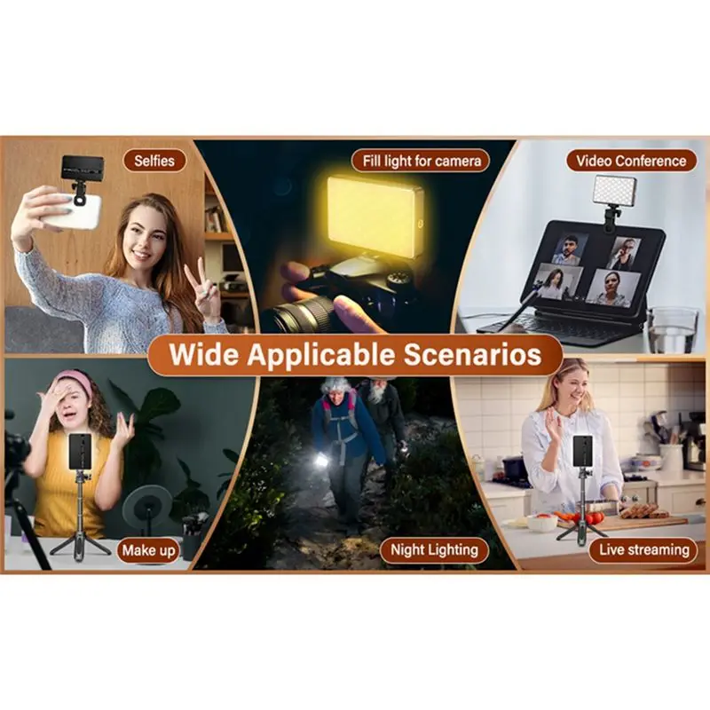 【BUY NOW】Cell Phone Fill Light 120 LED 2500-9000K Color Temperature Flat Light Camera Photo Video Live Streaming Pocket Light