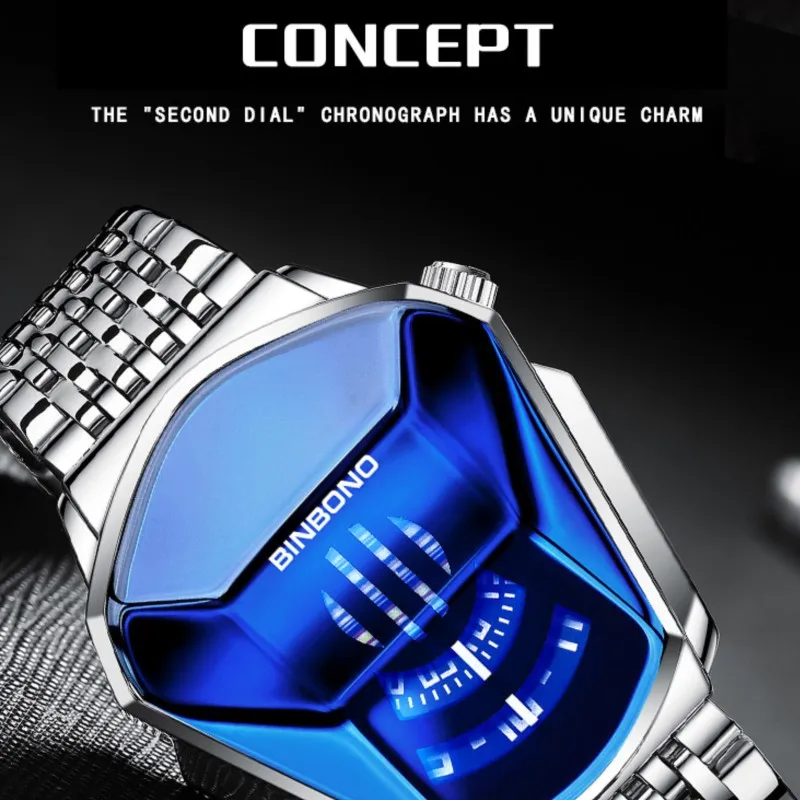 BINBOND Motorcycle Concept Popular Quartz Fashion Luxury Unique Stainless Steel Business Sports Men\'s Watch Style technology