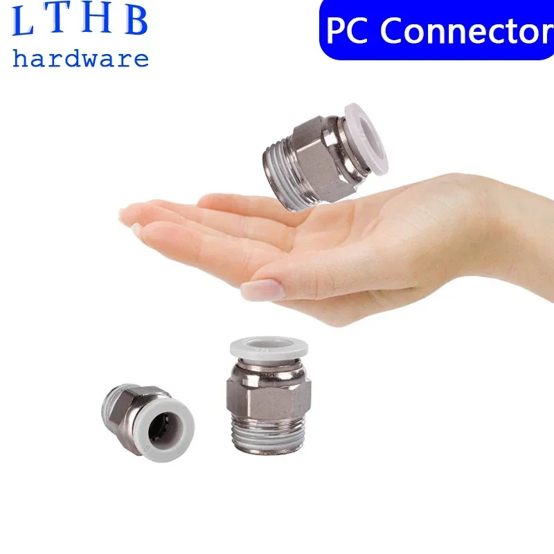 Pneumatic Connector Air Hose Fittings PC Hose To Hose 6mm 8mm 10mm Male Thread BSP 1/8 1/4 3/8 1/2 Quick Release Tube Adapter