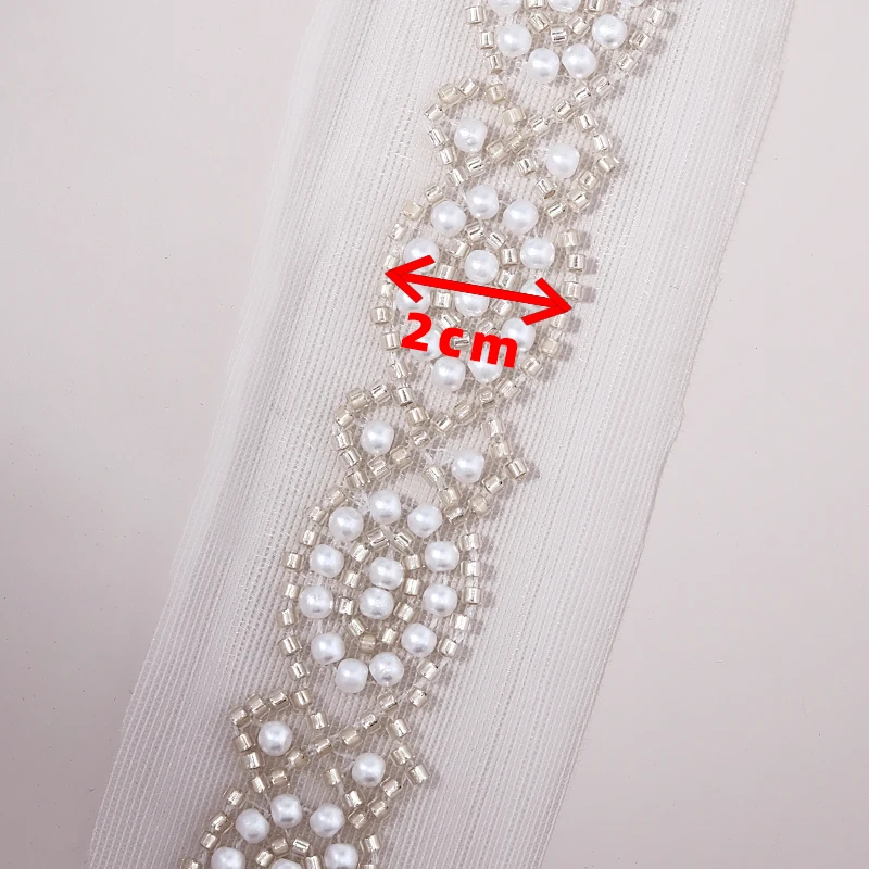 New handmade beaded lace, DIY handmade garment lace, collar decoration, small pearl dress collar lace.