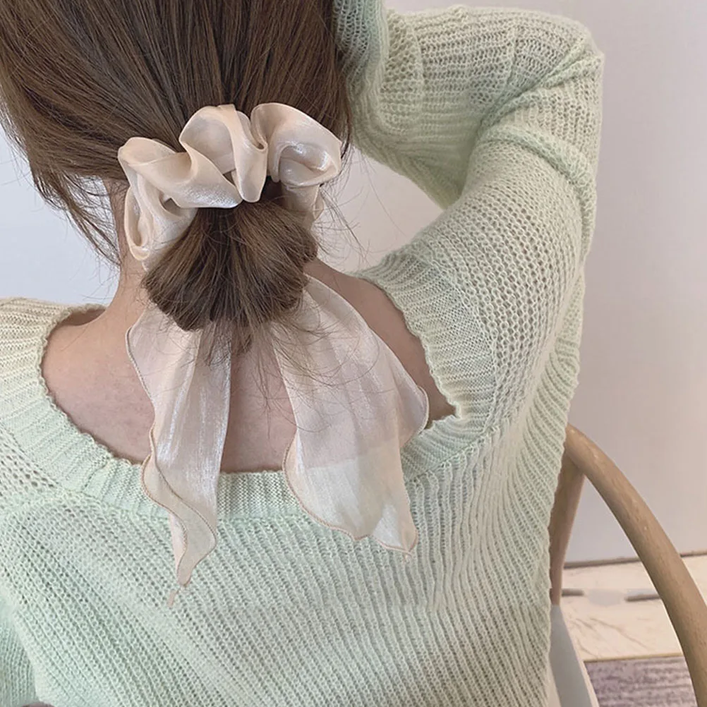 

8pcs Elegant Bands Creative Ropes Mesh Scrunchies For Women Random Color Premium Durable Ribbon Decorative Lightweight Ponytail