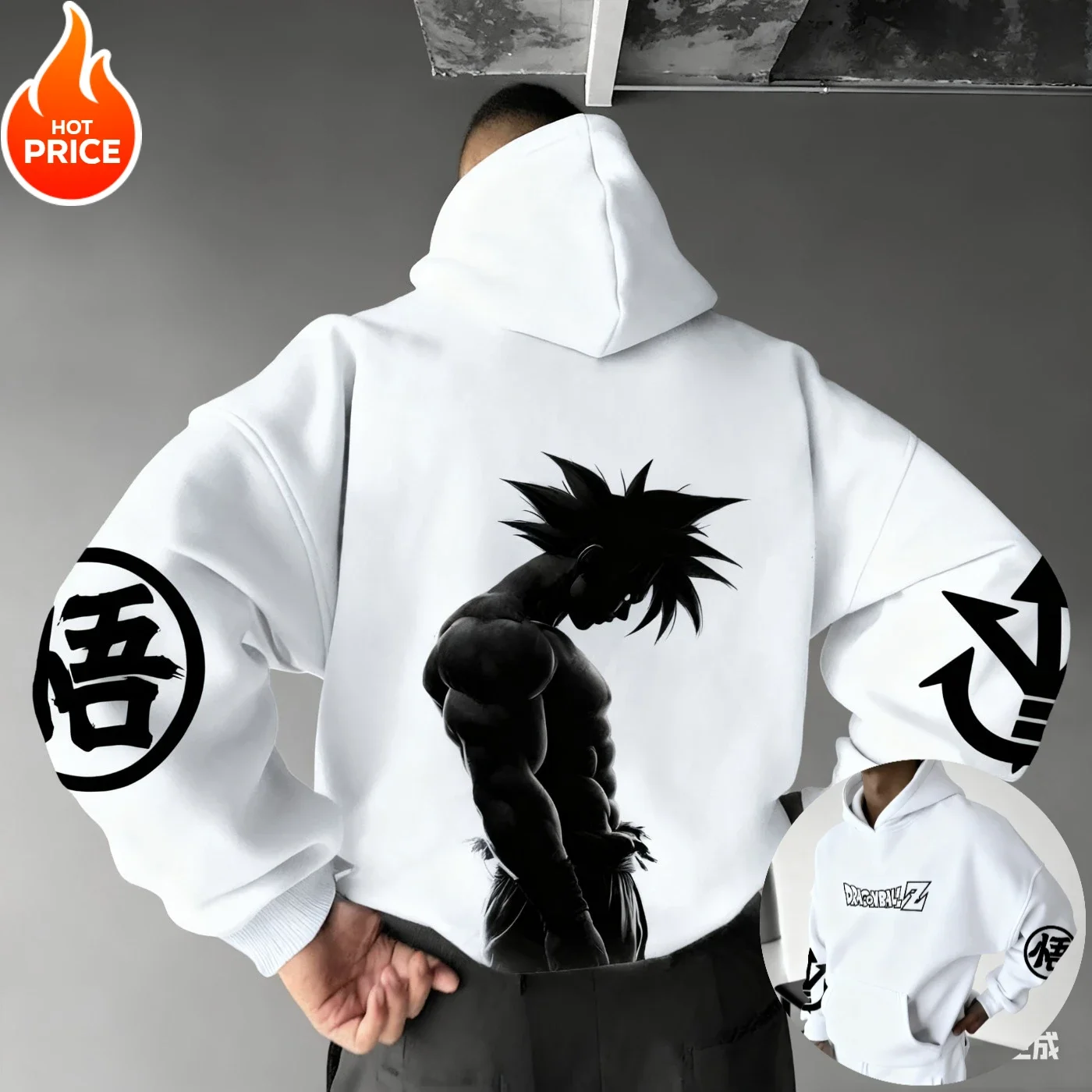 2026/27 Dragon Ball Goku Saiyan Harajuku Street Dress Herbst Eltern-Kind Retro Hoodie Winter Oversized Hoodie Langarm – Detail 12