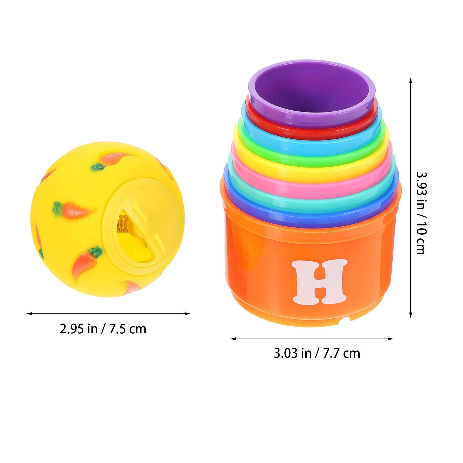 Rabbit Foraging Cups Stackable Nesting Bunny Snack Toy PP Feeding Enrichment Accessories