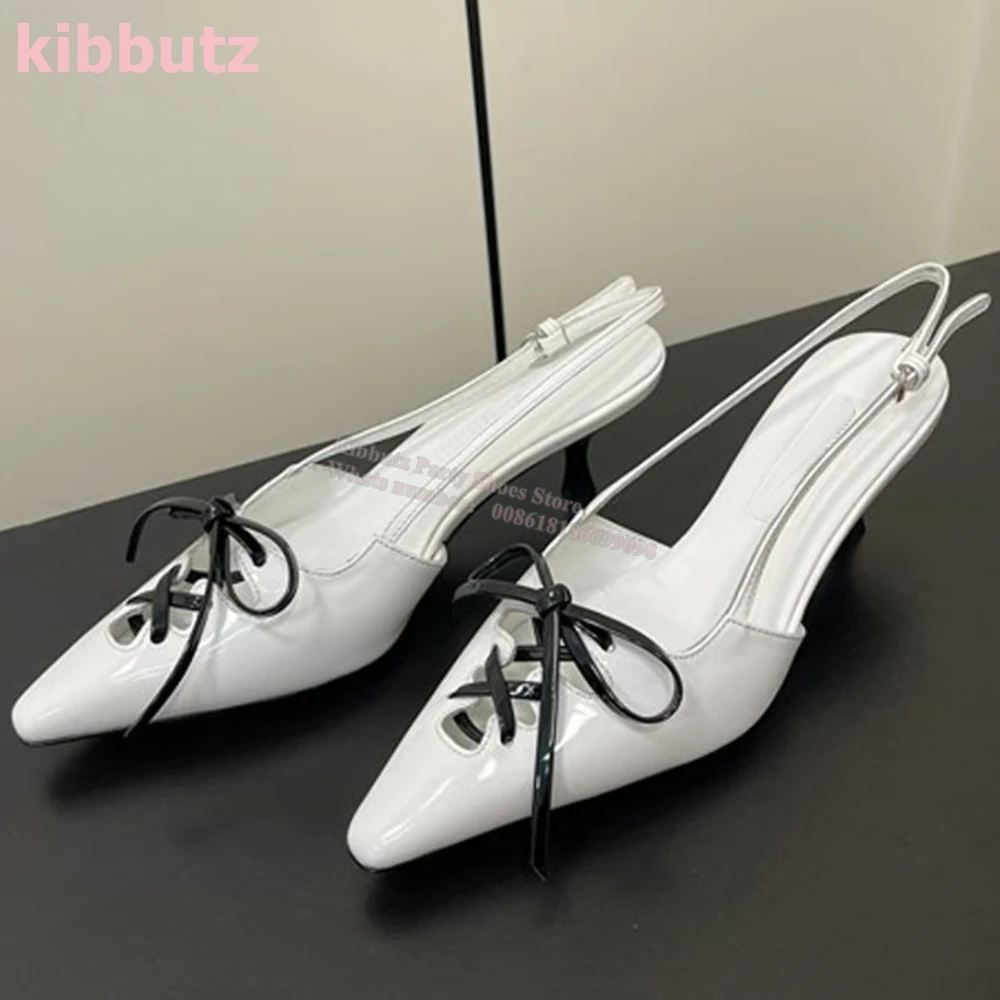 

Lace-Up Pump Genuine Leather Mixed Color Pointed Toe Thin Heels Slip-On Fashion Elegant Sexy Party Dress Concise Women Shoes New