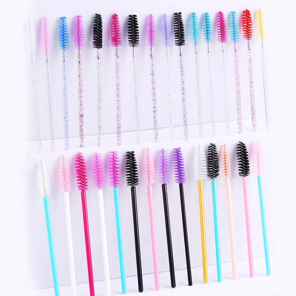 Boxed Silicone Mascara Wands Applicator Disposable Mini Apple Lash Brush Comb Micro Crystal Eyebrow Spoolies Beauty Makeup Tools