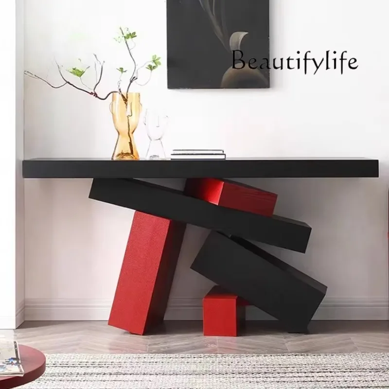 

Entrance table Nordic simple art fashion foyer color matching decoration desk high-end model room
