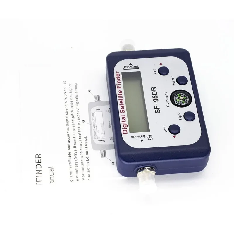 SF-95DRH Satellite Finder Satlink Receptor with Compass Buzzer Light TV Signal Receiver Sat Decoder Satfinder LCD Display