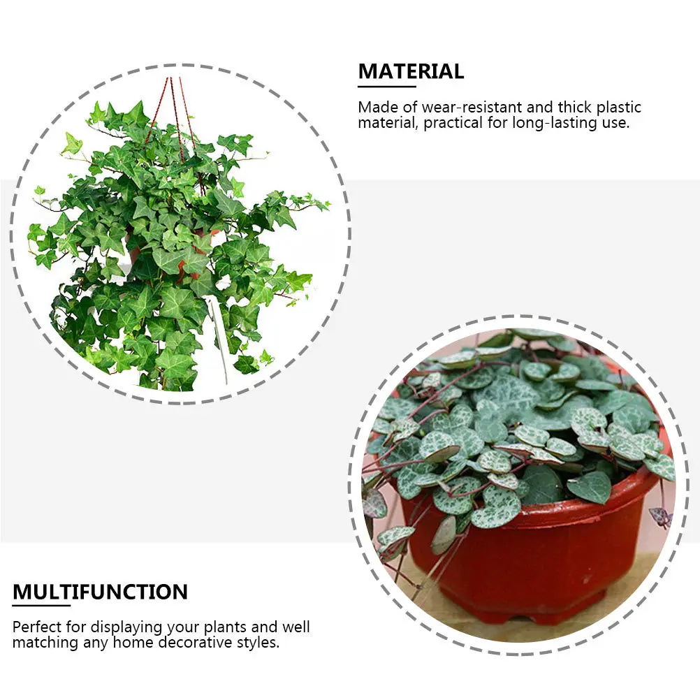 

12pcs Plastic Green Hanging Plant Pot Flower Hanging Pot Holder Balcony Garden Supplies Plant Container Garden Planter