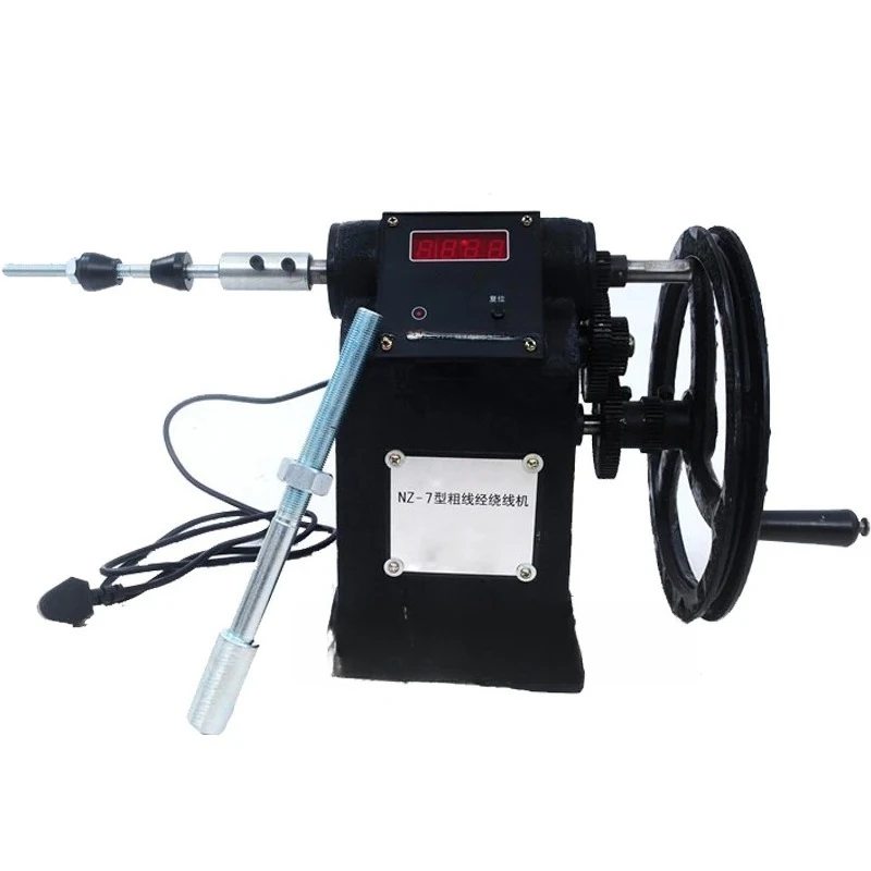 NZ-7 Manual Thick Wire Diameter Winding Machine Electronic Digital Display Precise Counting Small Hand Crank Coil Winding Tool