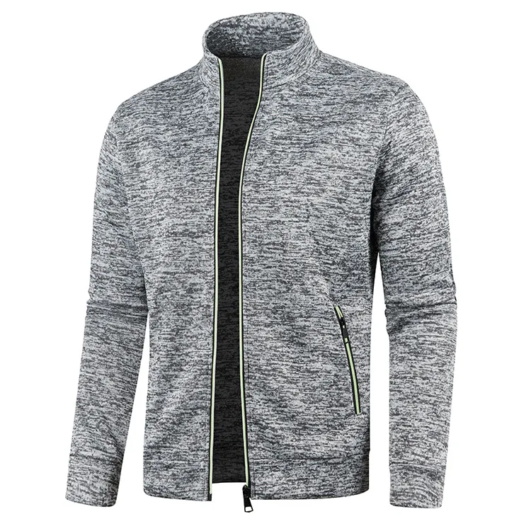 Men's Full Zip Sweater Jackets, Light Fleece Lined Long Sleeve Cardigan For Man, S-5XL Casual Mens Winter Jacket