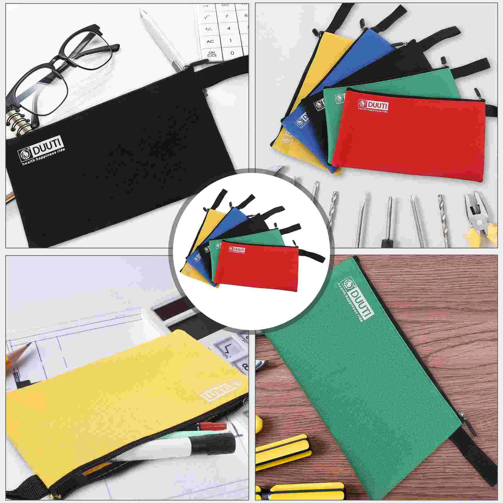 5pcs Heavy Duty Multi-purpose Canvas Zipper Tool Pouches Bag Organize Storage Bags (Assorted Color) tool bag small