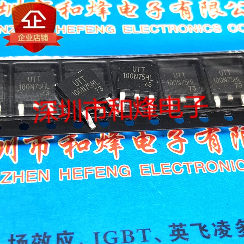 5 pces-10 pces 100n75hl utt100n75hl to-252 75v 100a novo e original no estoque
