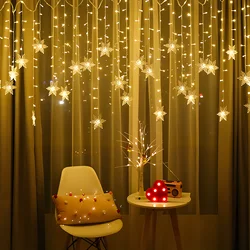 4M Christmas Snowflake Icicle Window Curtain Fairy Light String Lights for Garden Bedroom Party Outdoor Indoor Wall Decoration