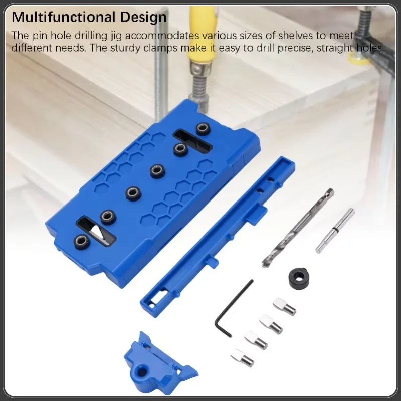 1set Multi-functional Shelf Pin Jig Abs Shelf Pin Drill Guide Woodworking Drilling Tools For Precise