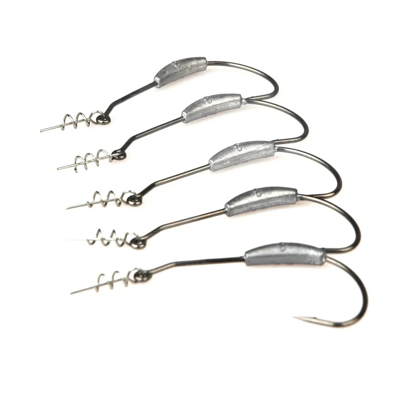 100PCS50pcs/bag Lead Sea Fishing Saltwater Fishhook Bass Fishing Crank Hook Fishing Hooks With Spring