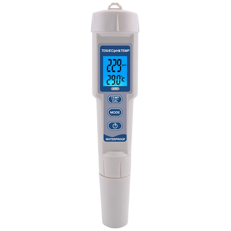 

4 In 1 TDS PH Meter PH/TDS/EC/Temperature Meter Digital Water Quality Monitor Tester For Pools, Drinking Water, Aquariums