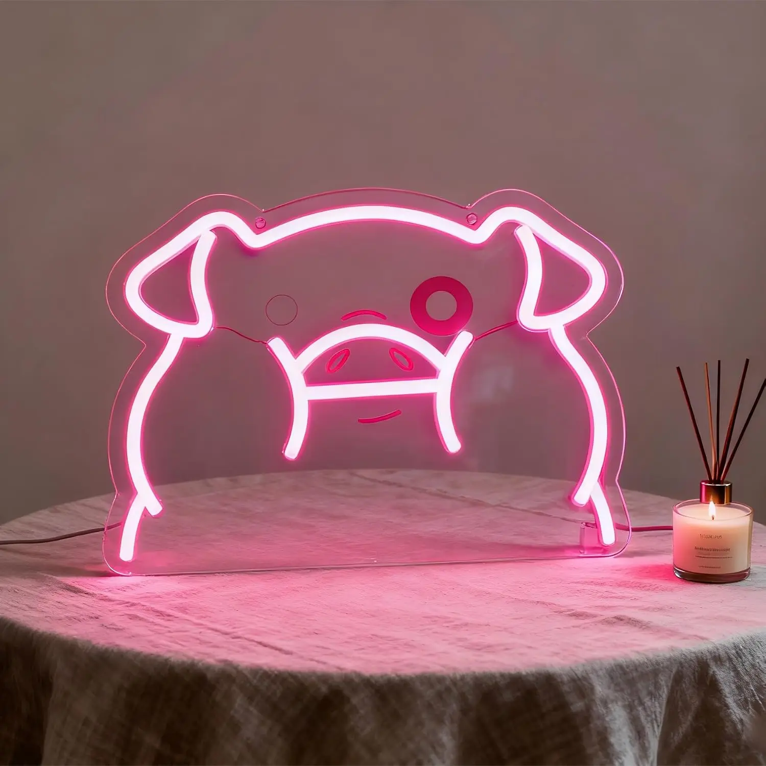 Cartoon Pig LED Neon Sign USB Neon Light for Kids Bedroom Nursery Farm Shop Animal Themed Party Wall Decor Birthday Gift Lamp