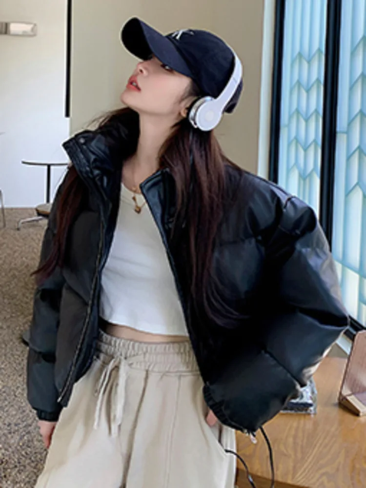 

2025 European And American Autumn And Winter New Cotton jacket Women's retro Loose Short Coats Korean Female Chic Outerwears