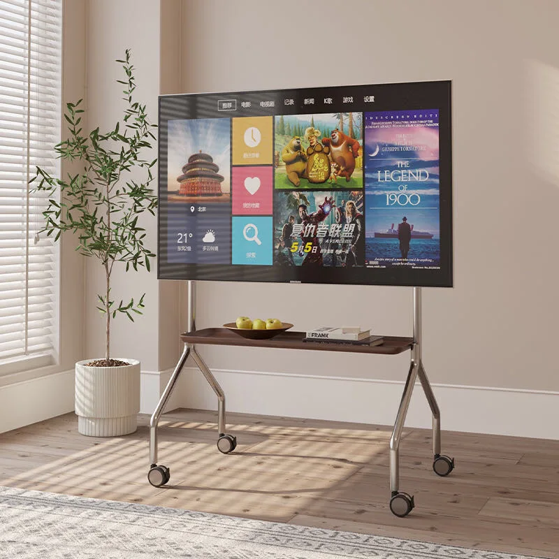 

Floor-standing TV Stainless Steel Art Wheeled Mobile Modern Simple Hanging Rack Living Room Bedroom 43-75 Floating Tv Stand