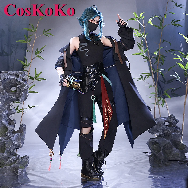 CosKocho Xiao Xiao Fantasia Cosplay, Game Genshin Impacto, Darkscream, Moda da Pele, Uniforme Bonito, Roupa de RPG de Halloween, Novo