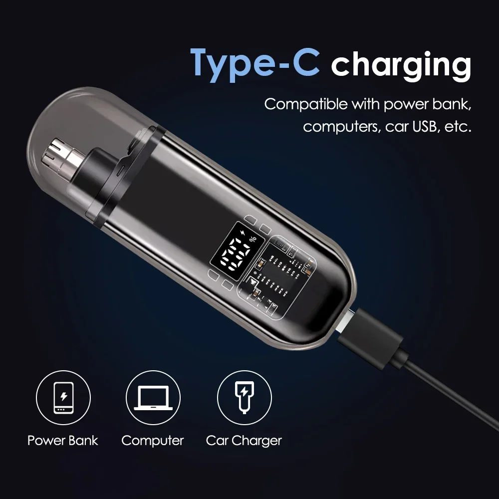 Pemangkas Rambut Telinga dan Hidung Portabel Elektrik 2 In 1 2025 Alis Portabel Tanpa Rasa Sakit Profesional untuk Pria Set Tanpa Rasa Sakit Dapat Diisi Ulang