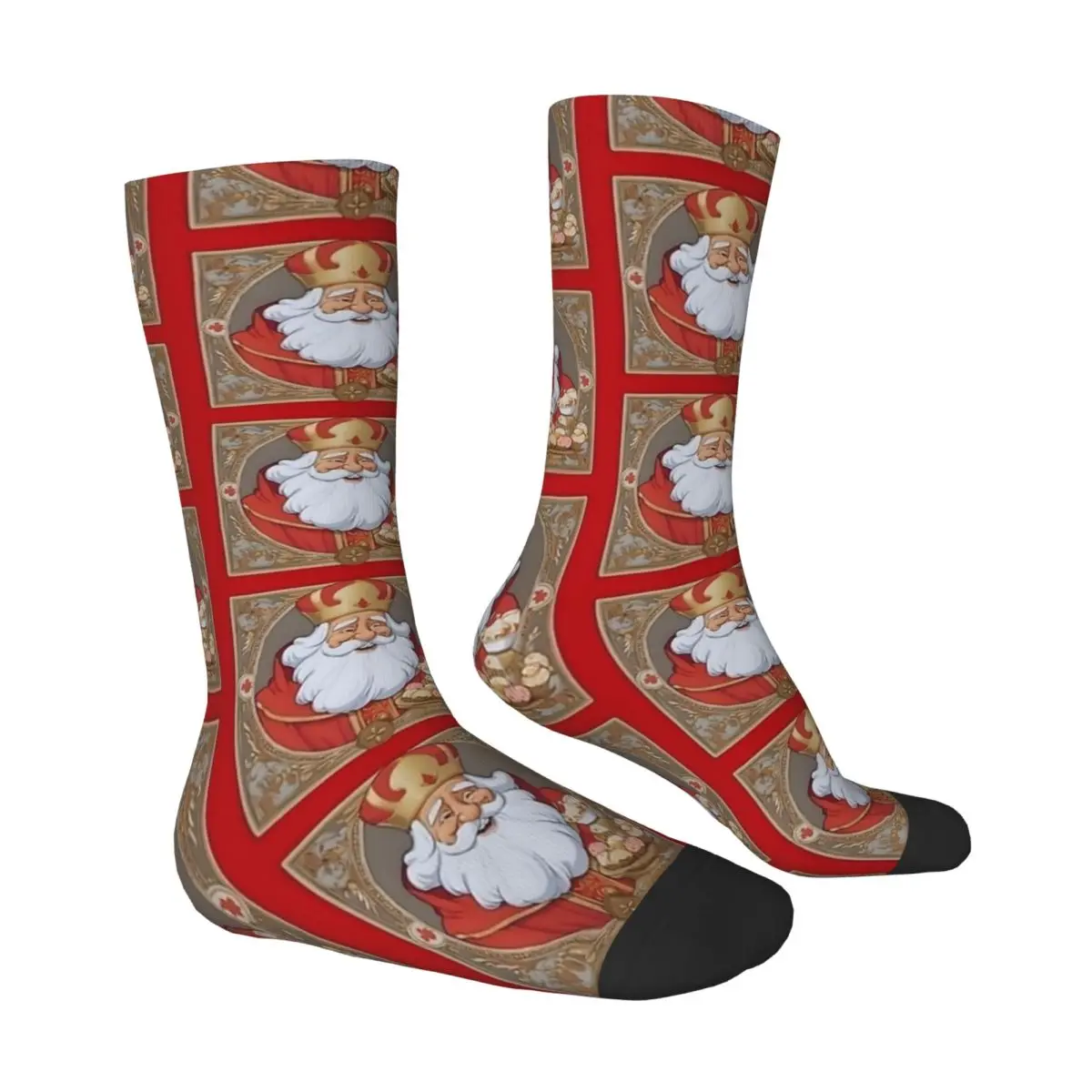 Merry Christmas Day Saint Nicholas Socks Cartoon Kawaii Stockings Autumn Anti Skid Men Socks Breathable Pattern Skateboard Socks